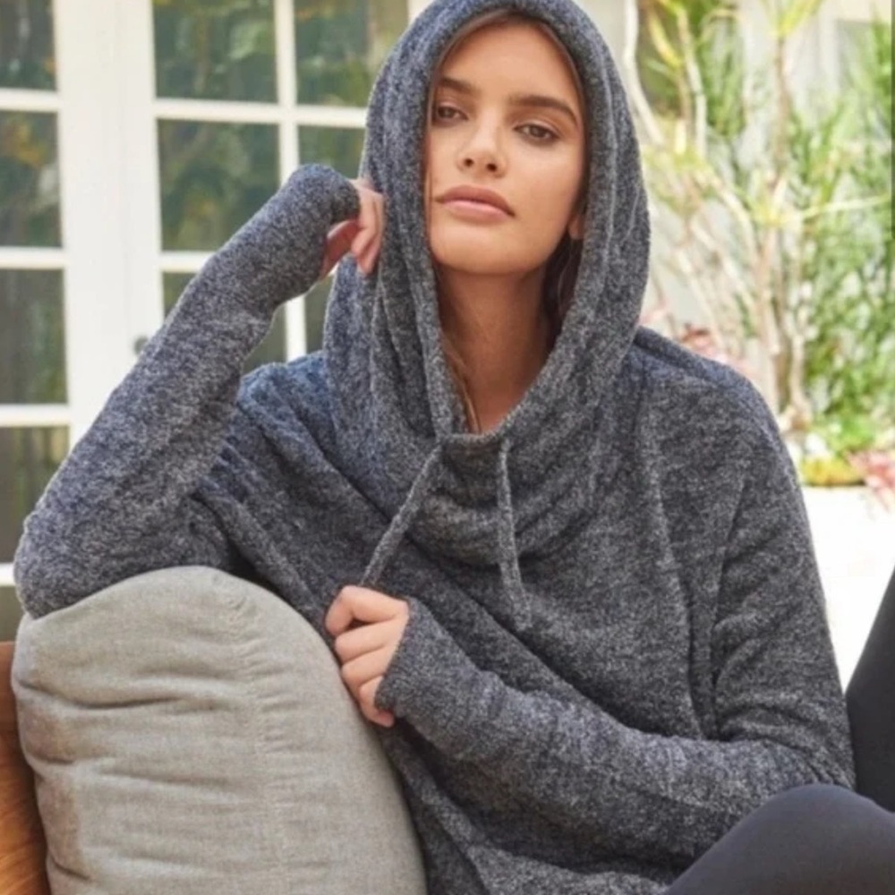 Barefoot Dreams Gray Cowl Neck Sweater